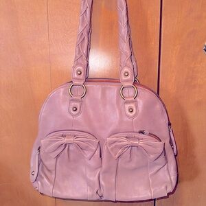 vintage light mauve Isabella Fiore leather shoulder bag